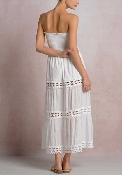 Tia Lace Tiered Strapless Dress