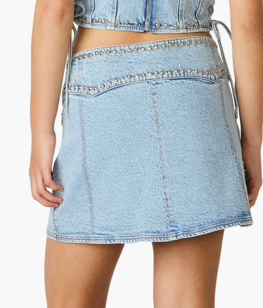Babe Belt Buck Denim Skirt