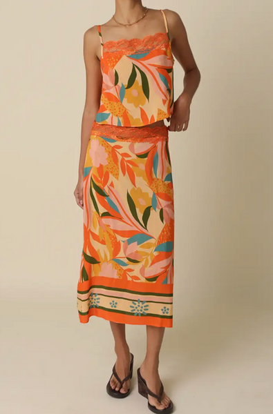 Nia Print Midi Skirt Set