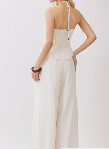 Emily Halter Neck Top Wide Leg Pants Set