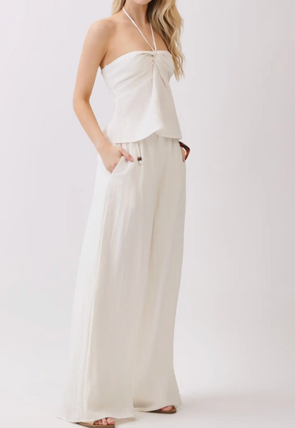 Emily Halter Neck Top Wide Leg Pants Set