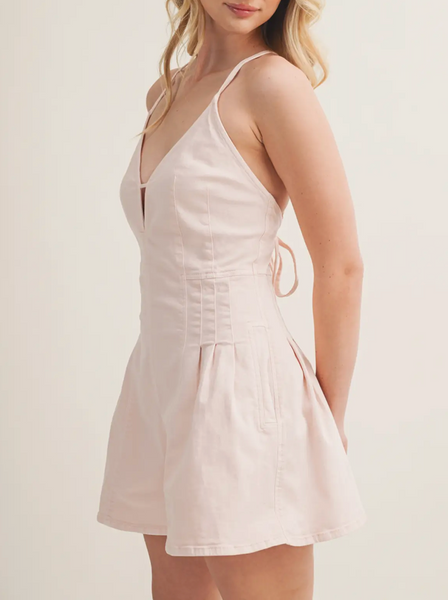 Avery Strappy Back Denim romper