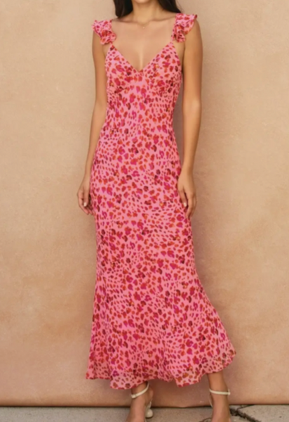 Helena Flutter Shoulder Dress