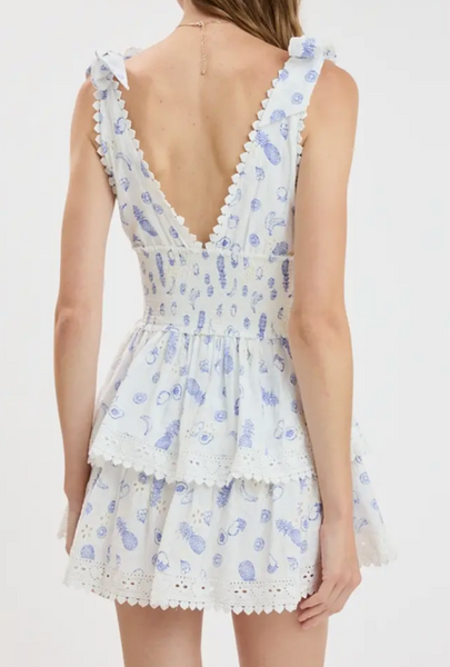Dallas Tie Shoulder Tiered Dress