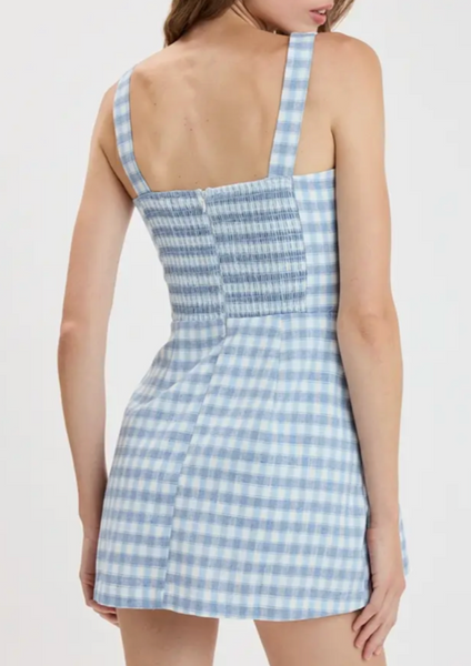 Aria Plaid Mini Dress/Romper