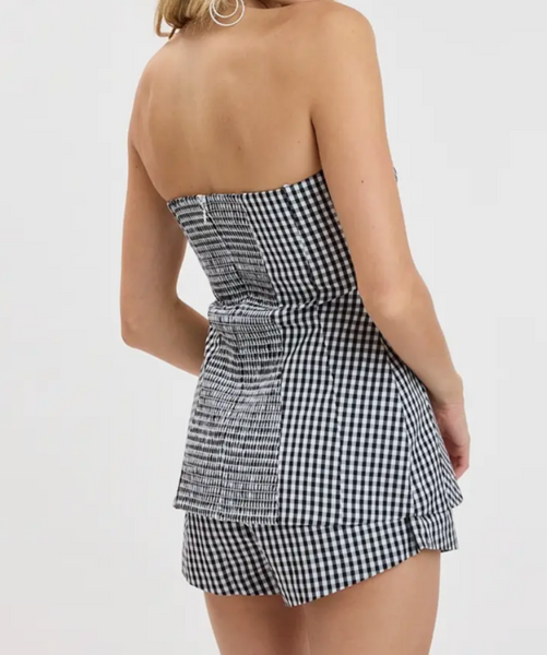 Olivia Plaid Top Shorts Set