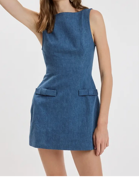 Adrienne Denim Fit+Flare Dress