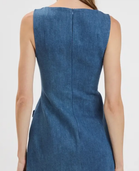 Adrienne Denim Fit+Flare Dress
