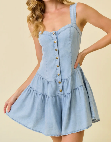 Ella Snap Button Tencel Romper