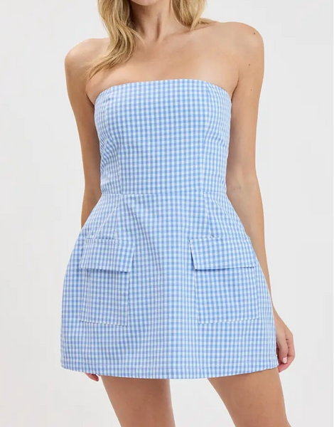 Ariana Checkered Fit+Flare Dress/Romper