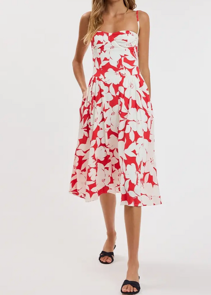 Lily floral Midi Dress