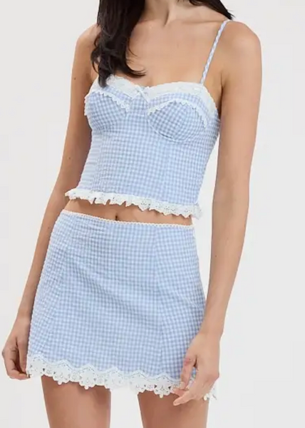 Cameron Checkered Skirt Set