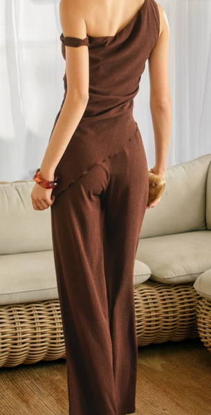 Leighton One Shoulder Top/Pants Set