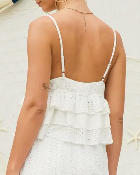 Isla Eyelet Ruffle Top