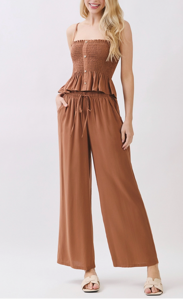 Hailey Smock Top/Drawstring Pants Set
