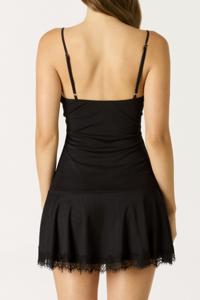 Lyra Fit+Flare Lace Trim Dress Dress