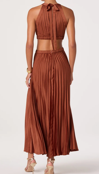 Adriana Plisse Cutout Maxi Dress