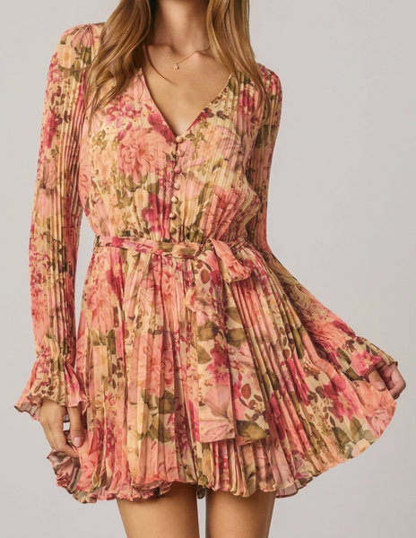 Zoey Plisse Floral Romper