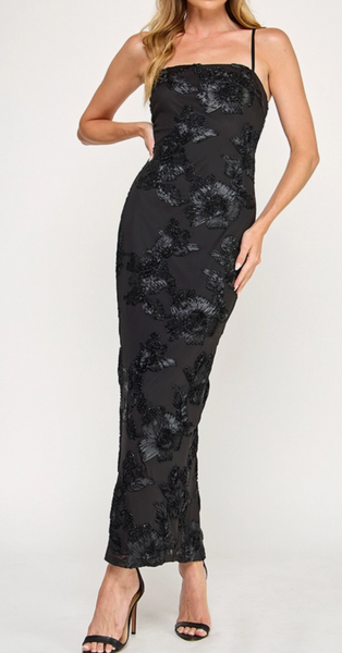 Amelia Brocade Floral Dress
