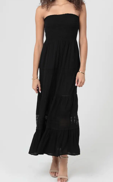 Lindsay Strapless Smock Maxi Dress
