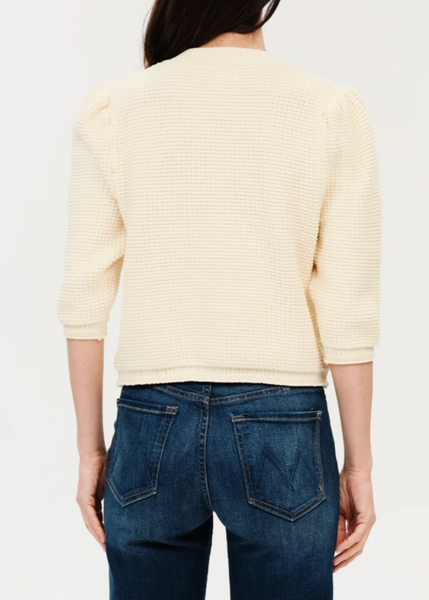 Laura Waffle Puff Sleeve Cardigan