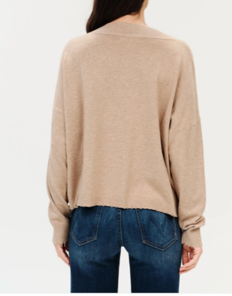 Geneva Frayed Detail Knit Top