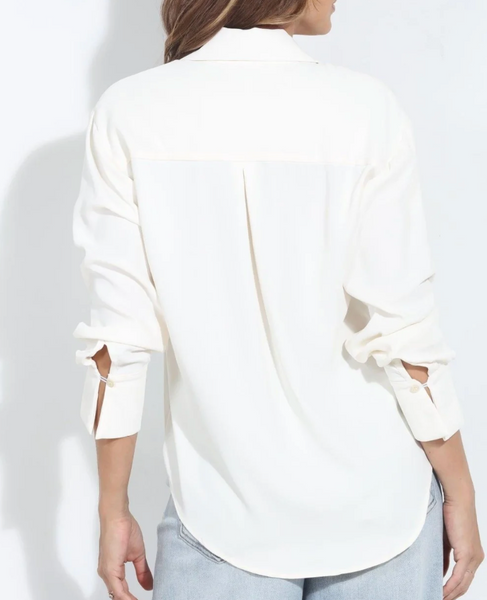 Jillian Silky Button Down Top