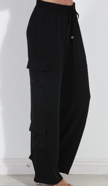 Jenna Silky Cargo Pockets Pants