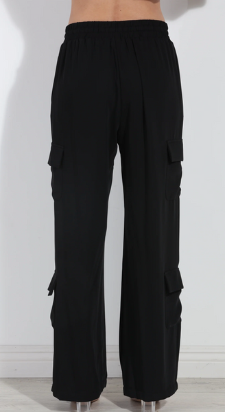 Jenna Silky Cargo Pockets Pants