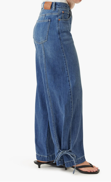 Relaxed Barrel Tie Ankle Jeans