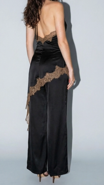 Haven Halter Neck  Lace Trim Jumpsuit