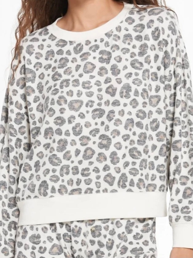 Z Supply Elle Brushed Leopard Pullover