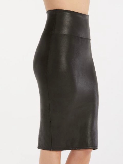 Spanx Faux Leather Pencil Skirt Black