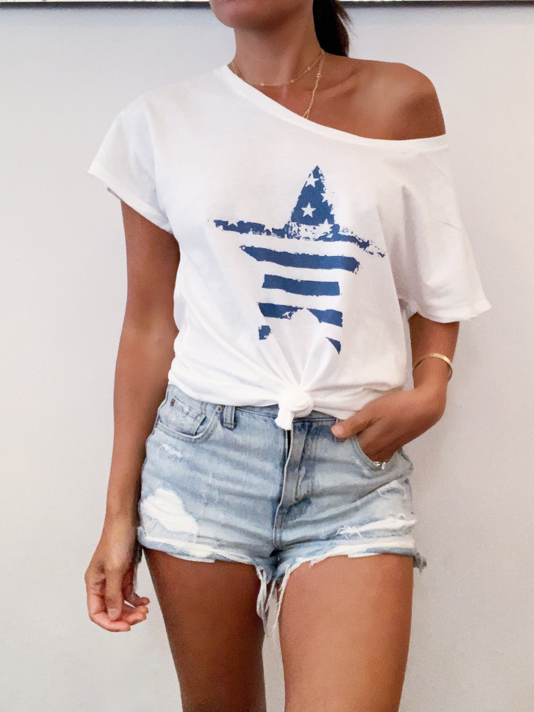 Off The Shoulder Star Tee