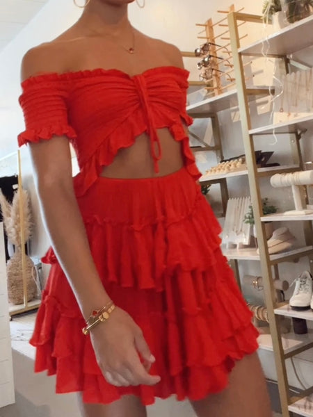 Valentina Ruffle Cutout Dress