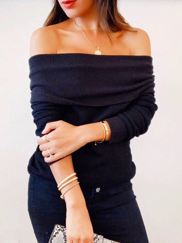 Project Social Drama Off Shoulder Sweater