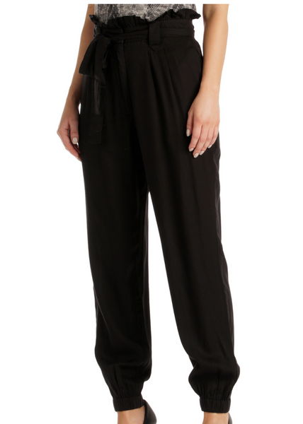 Paperbag Cuffed Belted Pants