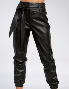 Morgan Paperbag Faux Leather Pants