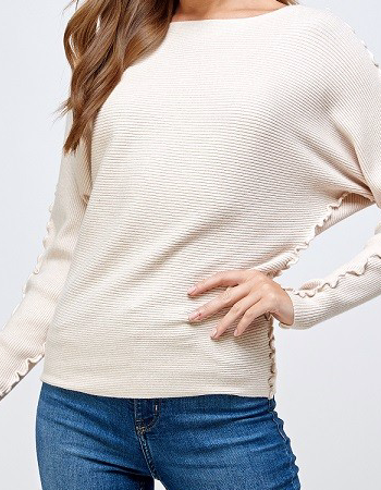 Liza Off Shoulder Back Button Knit