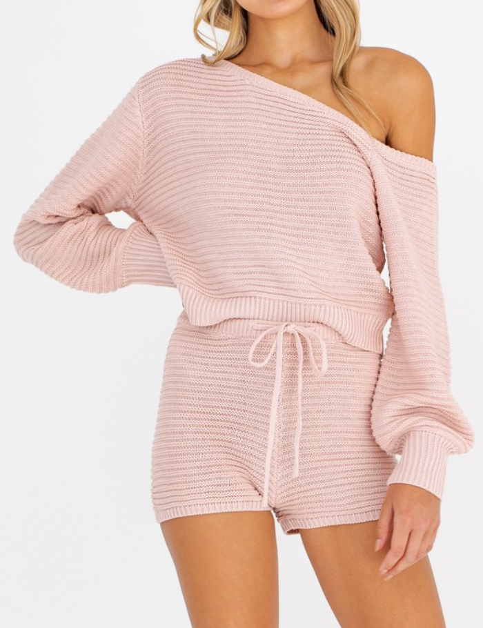 Rose Off Shoulder Knit