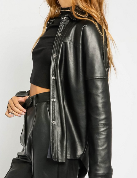 Shana Vegan Leather Shacket