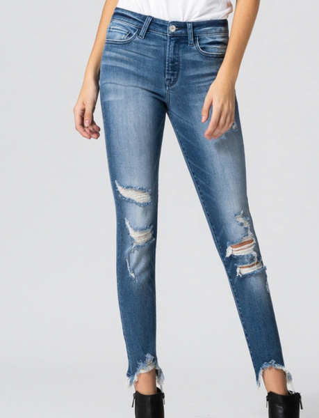 Lina Midrise Distressed Jeans