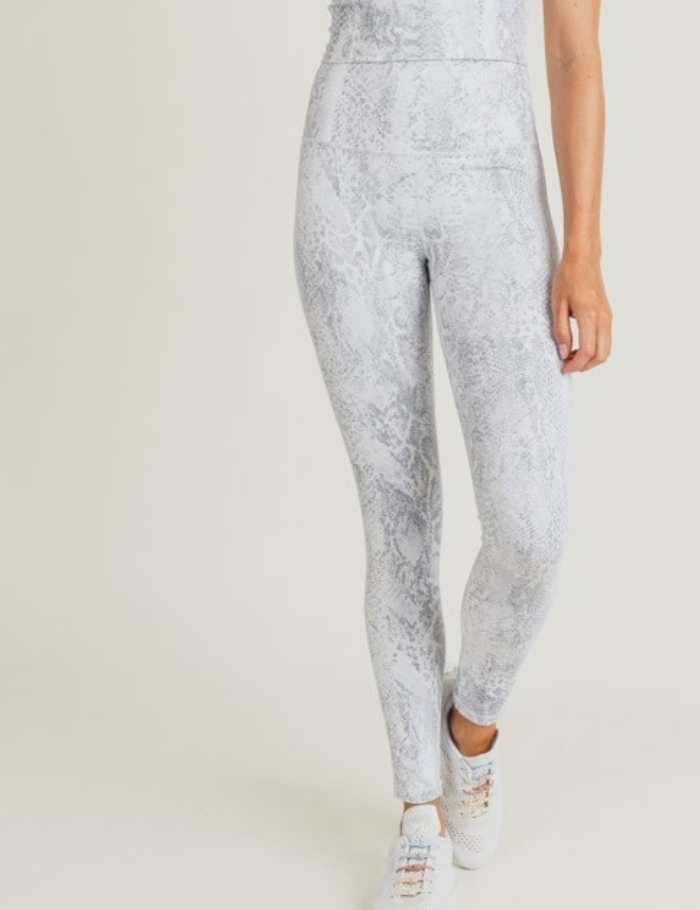 Metallic Foil  Snake Highrise Leggings