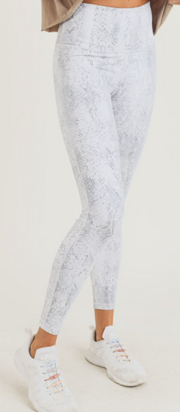 Metallic Foil  Snake Highrise Leggings