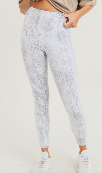 Metallic Foil  Snake Highrise Leggings