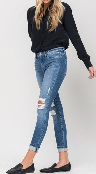 Milla Cuffed Distressed Jeans
