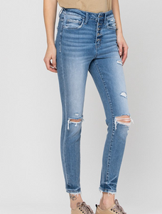 Austen Highrise Button Up Crop Jeans