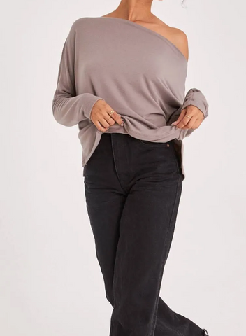 Candice Off Shoulder Long Sleeve Sweater