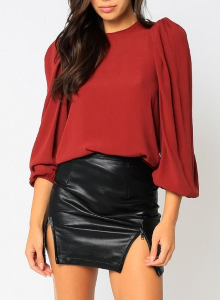 Shannon Zip Detail Faux Leather Skirt