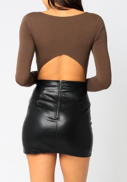 Shannon Zip Detail Faux Leather Skirt